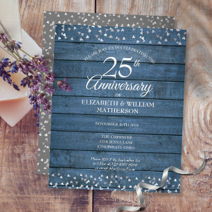 Budget Rustikales 25-jähriges Herbst Einladung