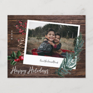 Budget Rustikales Happy Holidays Wood & Instant Fo Flyer