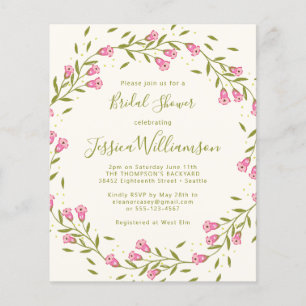 Budget Rustikales Rosa Garden Blume Brautparty