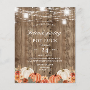 Budget Rustikalisches Holz Florale Friendsgiving P