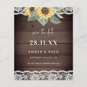 Budget Rustikalisches Holz Sonnenblume & Spitze Sa