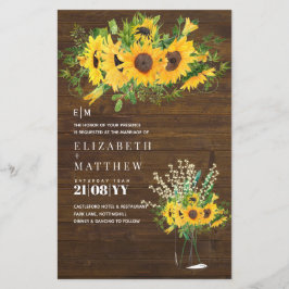 Budget Rustische Sonnenblumen Babys Atem Mason Jar