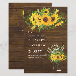 Budget Rustische Sonnenblumen Babys Atem Mason Jar