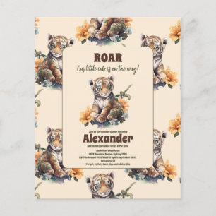 Budget Safari Animal Jungle Tiger Baby Dusche Flyer