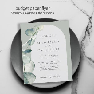 Budget Sage Eukalyptus-Bogen Hochzeitseinladung Flyer