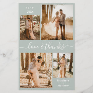 Budget Sage Green Collage Wedding Vielen Dank Flye Flyer