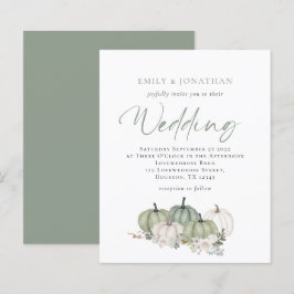 Budget Sage Pumpkins Florals Wedite Einladung