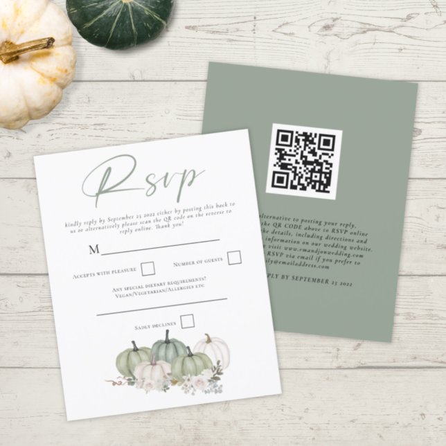 Budget Sage Pumpkins QR Code Wedding RSVP (Von Creator hochgeladen)