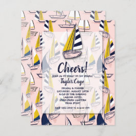 Budget Sailboats Nautical Birthday Einladungen
