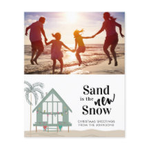 Budget Sand ist die neue Schnee Foto Weihnachtskar