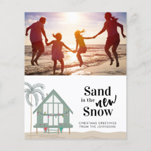 Budget Sand ist die neue Schnee Foto Weihnachtskar
