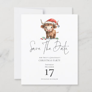 Budget Santa Highland Kuh Weihnachten Save the Dat