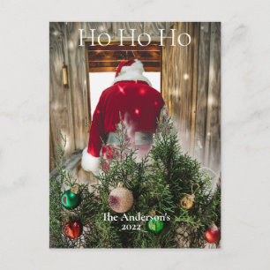Budget Santa Ho Ho Ho Ornamente Postkarte