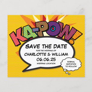 Budget Save the Date Comic Buchen KA-POW Fun