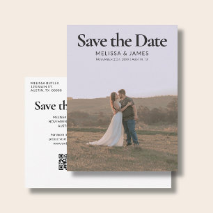Budget Save The Date Elegantes Cormorant Foto Ankündigungspostkarte
