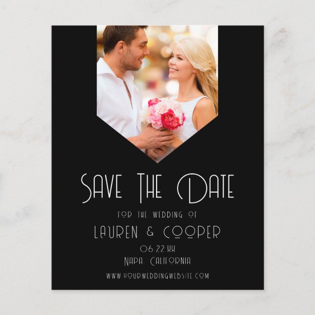 BUDGET Save the Date Foto Modernes Einfaches Hochz (Vorderseite)