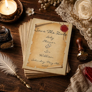 Budget Save The Date Mittelalterliches Gealtertes Flyer