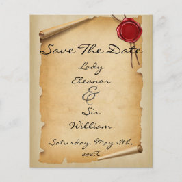 Budget Save the Date Mittelalterliches Siegel Flyer