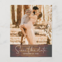 Budget Save the Date Script Barn Wood Foto