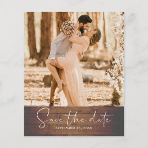 Budget Save the Date Script Barn Wood Foto Flyer