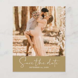 Budget Save the Date Script Gold Foto Flyer