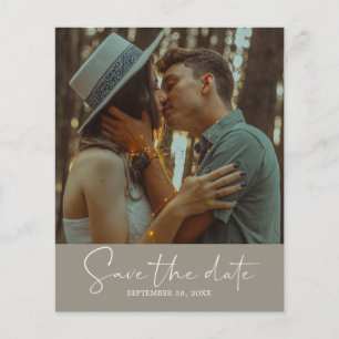 Budget Save the Date Script Grau Foto Flyer