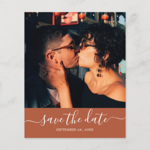 Budget Save the Date Script TerraCotta Foto Flyer