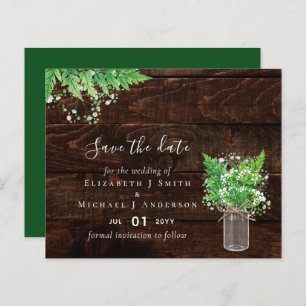 Budget Save the Dates Grüne Ferns Wedding