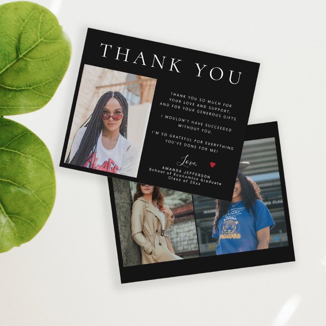 Budget schlicht modern 3 Fotos Abschluss Vielen Da (Von Creator hochgeladen)