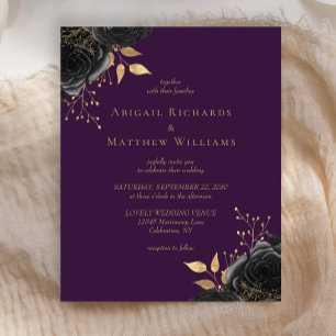 Budget Schwarz Gold Blumen Hochzeit in Lila