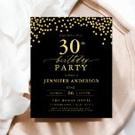 Budget Schwarz und Gold Script 30. Geburtstag Flyer<br><div class="desc">Set die Bühne für eine elegante Feier mit einer Schwarz-Gold-Script-Einladung Geburtstag! Dieses luxuriöse Gold-Script auf einem schwarzen Hintergrund strahlt Eleganz und zeitlosen Charme aus. Perfekt für Geburtstage oder ein stilvolles Event, kombiniert es klassische Eleganz mühelos mit modernem Flair. Ob ein großes Party oder eine intime Ansammlung - diese Einladung ist...</div>
