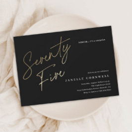 Budget Schwarz und Gold Script 75. Geburtstag Einl