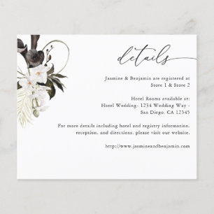Budget-Schwarz-Weiß-Blumen-Strand-Details Flyer