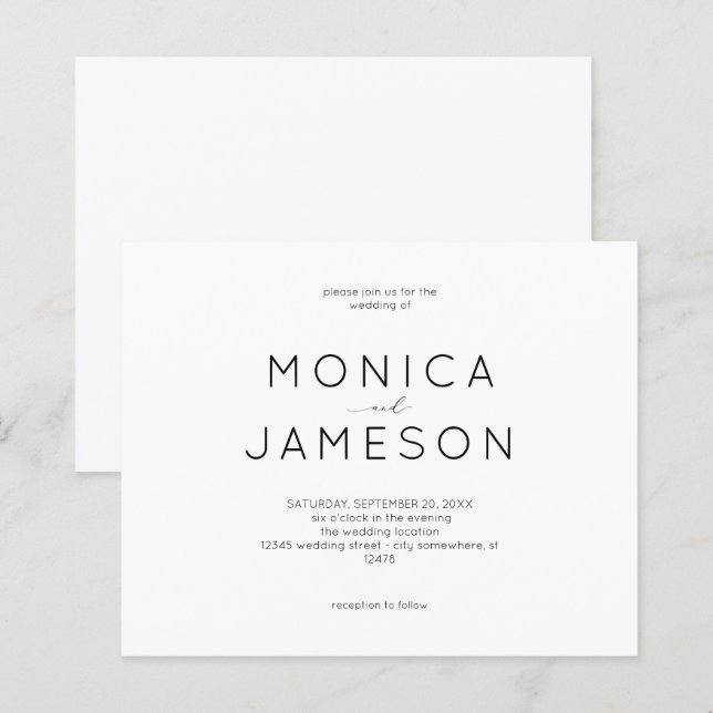 Budget Schwarz & Weiß Moderne 1 Hochzeit (Vorne/Hinten)