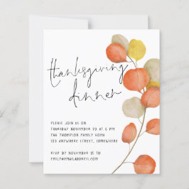 Budget Script Blätter Erntedank Dinner Einladung