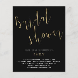 Budget Script Brautparty Gold Black Einladung