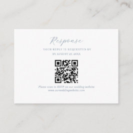 BUDGET Script Dusty Blue Wedding QR Code UAwg Begleitkarte
