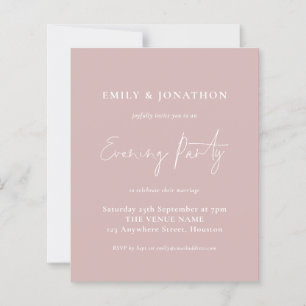 Budget Script Dusty Rose Wedding Abend Party