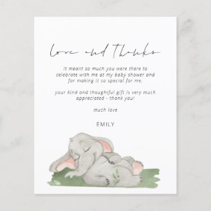 Budget Script Elephant Baby Dusche Liebe und Danke