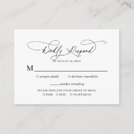 Budget Script floral Dusty Blue Wedding Rsvp Begleitkarte