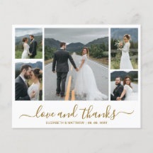 Budget Script Foto Collage Wedding Danke Karte