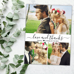 Budget Script Foto Collage Wedding Danke Karte
