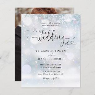 Budget Script Foto Winter Hochzeit Einladung