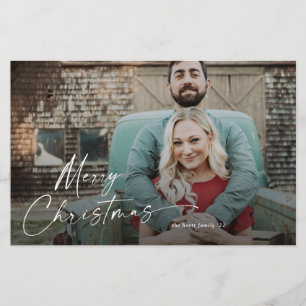 Budget Script Frohe Weihnachten Foto Urlaubskarte Flyer