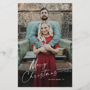 Budget Script Frohe Weihnachten Foto Urlaubskarte Flyer
