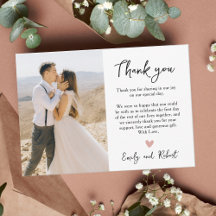 Budget Script Heart Foto Wedding Vielen Dank Flyer