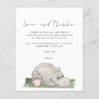 Budget Script Hippo Baby Dusche Liebe und Danke