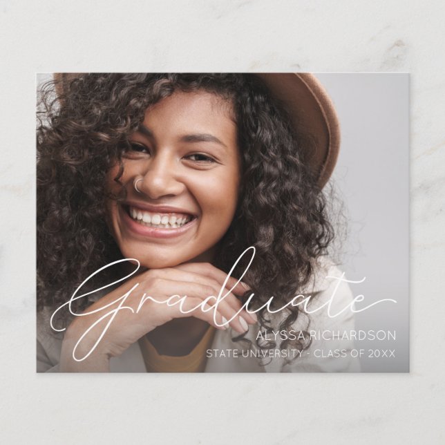 Budget Script Mod Foto Abschluss Ankündigung Flyer (Vorne)