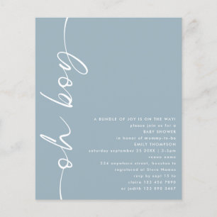 Budget Script Oh Boy Dusty Blue Baby Dusche