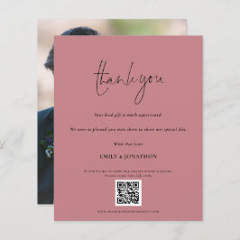 Budget Script QR Code Hochzeit Foto Pink Dank